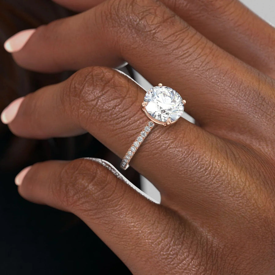  The Pave Eleanor Round Lab Diamond Ring 14k Rose Gold 006 Final