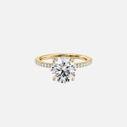 The Pave Eleanor Round Lab Diamond Ring 14k Yellow Gold 001