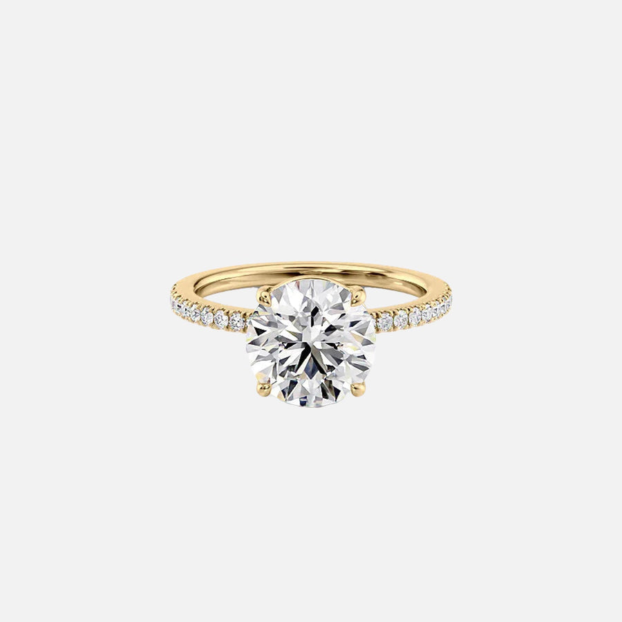 The Pave Eleanor Round Lab Diamond Ring 14k Yellow Gold 001