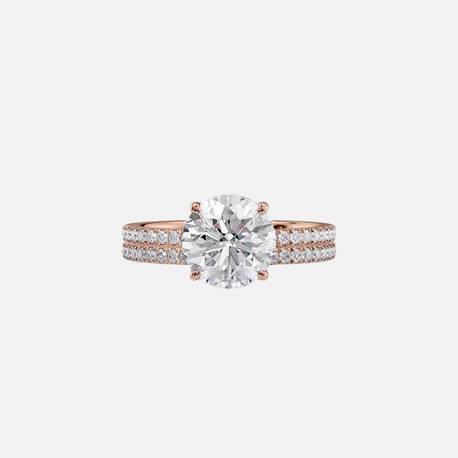  The Pave Eleanor Round Lab Diamond Ring 18k Rose Gold 003