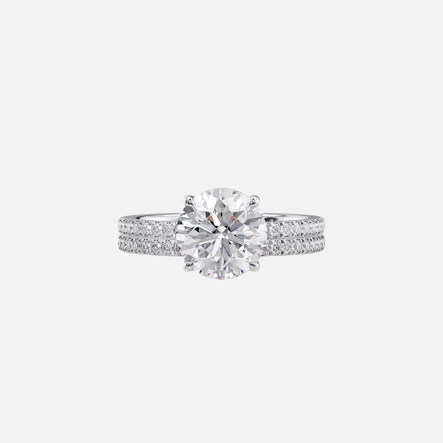  The Pave Eleanor Round Lab Diamond Ring 18k White Gold 003