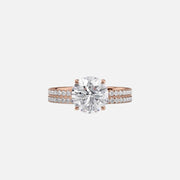 The Pave Eleanor Round Moissanite Ring 18k Rose Gold 003
