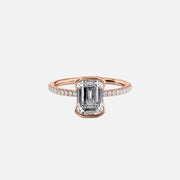  The Pave Eliza Emerald Lab Diamond Ring 14k Rose Gold 001