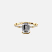  The Pave Eliza Emerald Lab Diamond Ring 18k Yellow Gold 001
