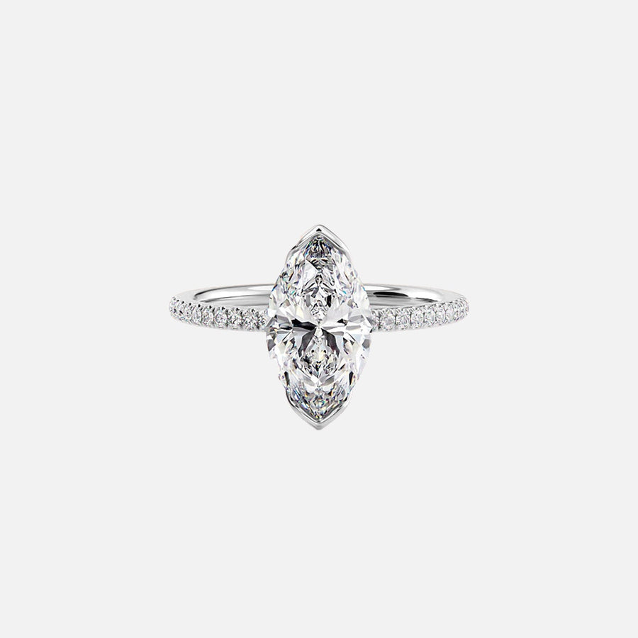  The Pave Eliza Marquise Lab Diamond Ring 14k White Gold 001