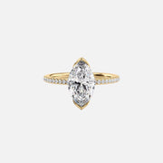 The Pave Eliza Marquise Lab Diamond Ring 14k Yellow Gold 001