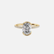 The Pave Eliza Oval Lab Diamond Ring 14k Yellow Gold 001