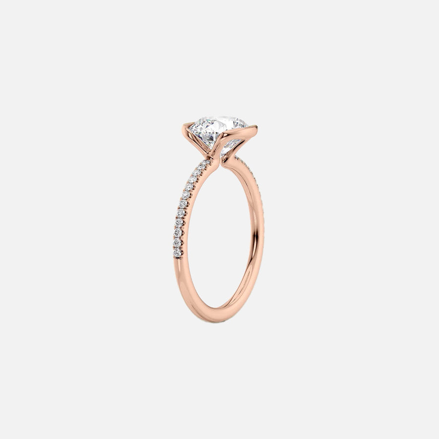  The Pave Eliza Pear Lab Diamond Ring 14k Rose Gold 002