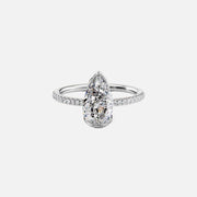 The Pave Eliza Pear Lab Diamond Ring 14k White Gold 001