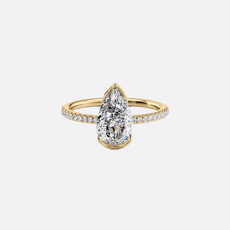 The Pave Eliza Pear Lab Diamond Ring 14k Yellow Gold 001