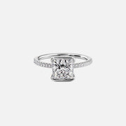  The Pave Eliza Princess Lab Diamond Ring 14k White Gold 001