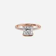  The Pave Eliza Princess Lab Diamond Ring 18k Rose Gold 001