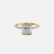  The Pave Eliza Princess Lab Diamond Ring 18k Yellow Gold 001