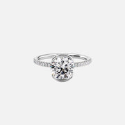  The Pave Eliza Round Lab Diamond Ring 14k White Gold 001
