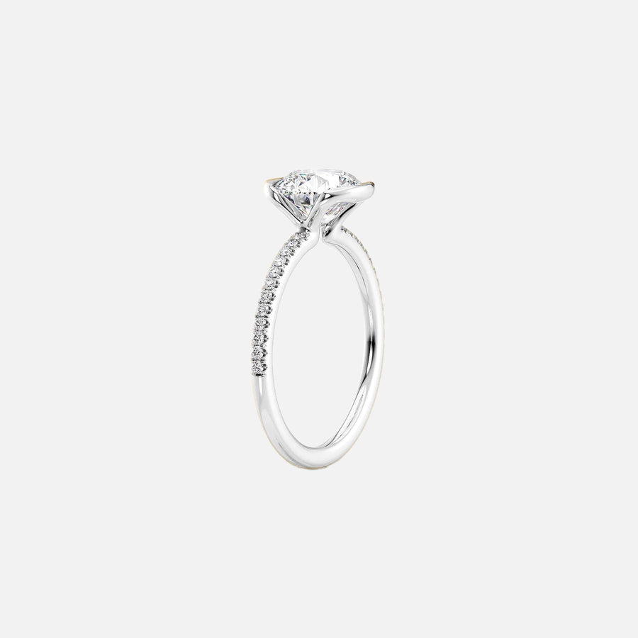  The Pave Eliza Round Lab Diamond Ring 14k White Gold 002