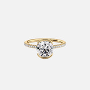  The Pave Eliza Round Lab Diamond Ring 18k Yellow Gold 001