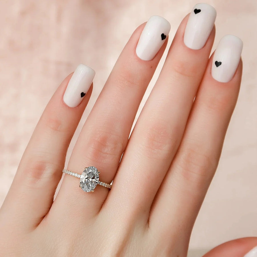The Pave Gratia Oval Moissanite Ring - KNT - Engagement Rings, Wedding Bands & Fine Jewelry