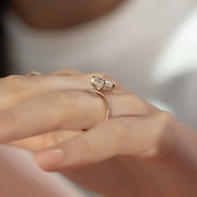  The Pave Kamellie Cushion Lab Diamond Ring 14k Rose Gold 003