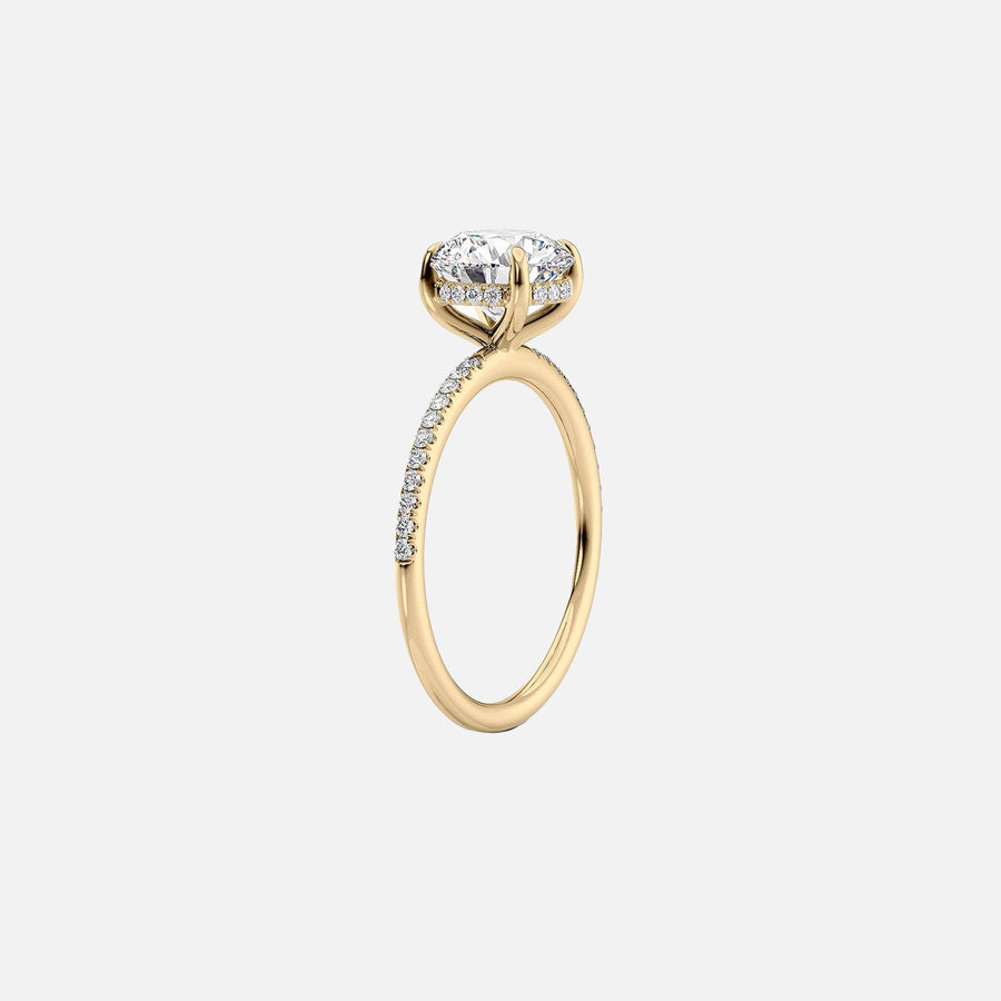  The Pave Kamellie Emerald Lab Diamond Ring 14k Yellow Gold 002