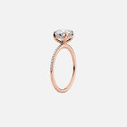  The Pave Kamellie Emerald Lab Diamond Ring 18k Rose Gold 002