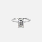  The Pave Kamellie Emerald Lab Diamond Ring 18k White Gold 001