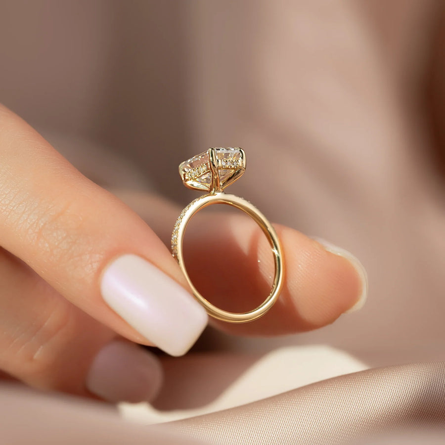  The Pave Kamellie Emerald Lab Diamond Ring 18k Yellow Gold 004 Final