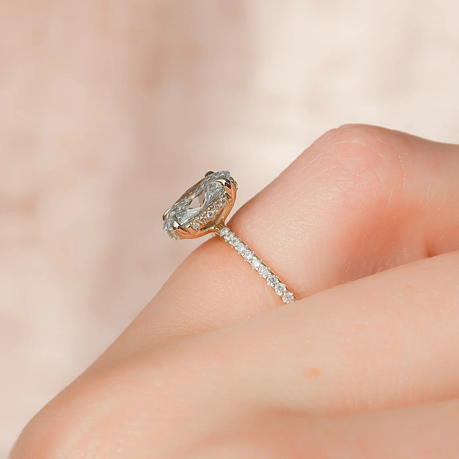  The Pave Kamellie Oval Moissanite Ring 14k Yellow Gold 004 Final