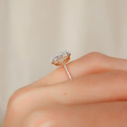  The Pave Kamellie Oval Moissanite Ring 18k Rose Gold 003