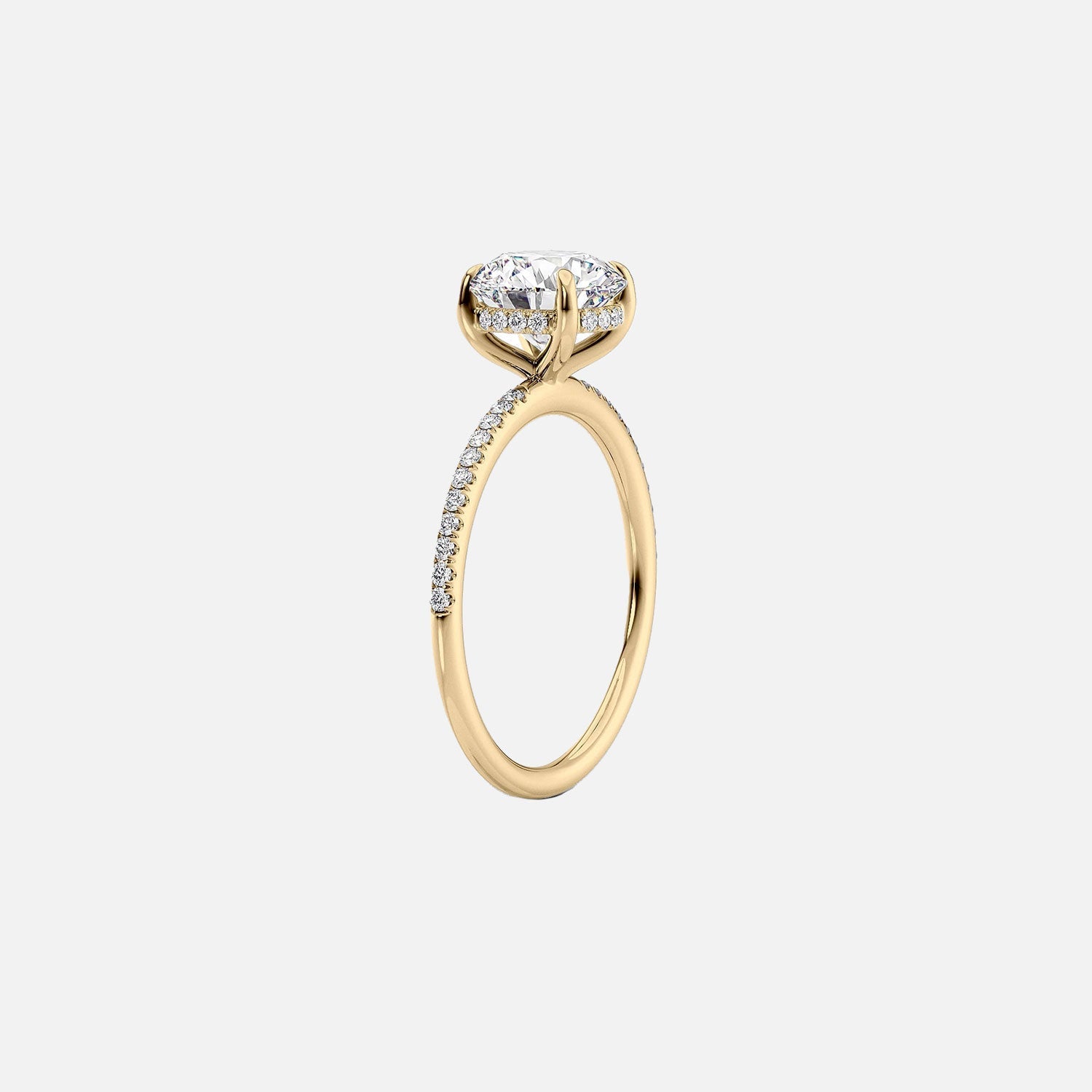  The Pave Kamellie Pear Lab Diamond Ring 14k Yellow Gold 002