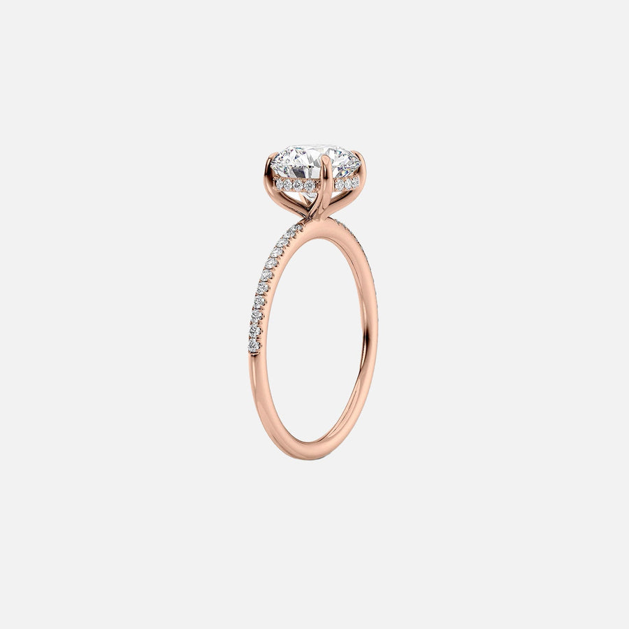  The Pave Kamellie Pear Lab Diamond Ring 18k Rose Gold 002