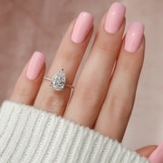  The Pave Kamellie Pear Lab Diamond Ring 18k Rose Gold 003