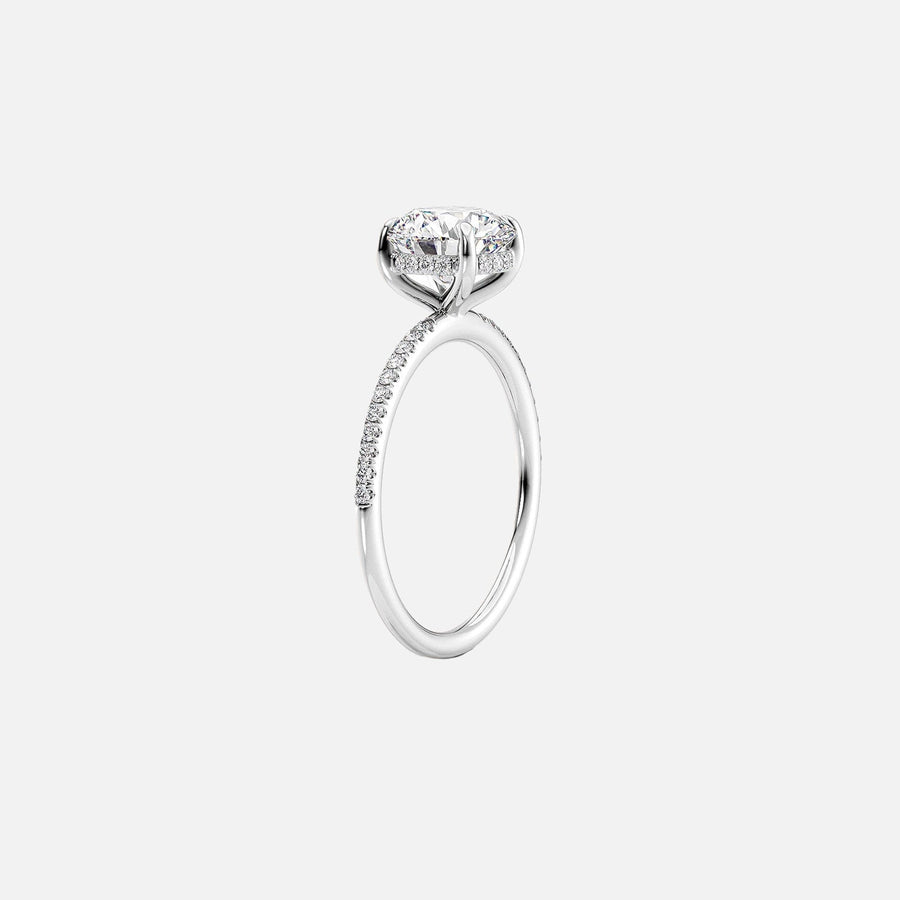  The Pave Kamellie Pear Lab Diamond Ring 18k White Gold 002