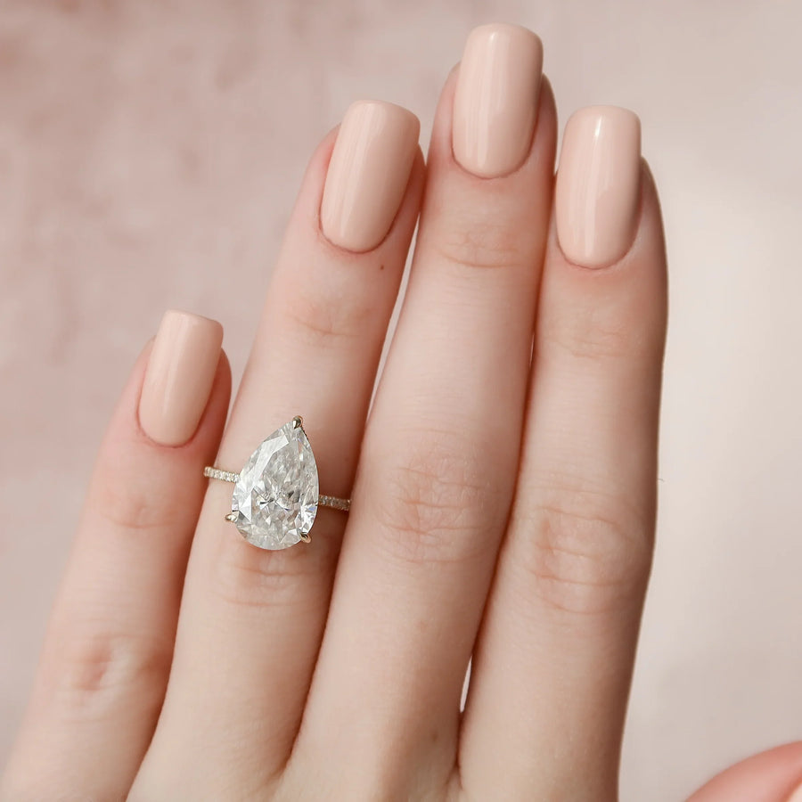  The Pave Kamellie Pear Lab Diamond Ring 18k Yellow Gold 004 Final
