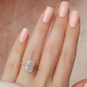  The Pave Kamellie Radiant Moissanite Ring 14k Rose Gold 003