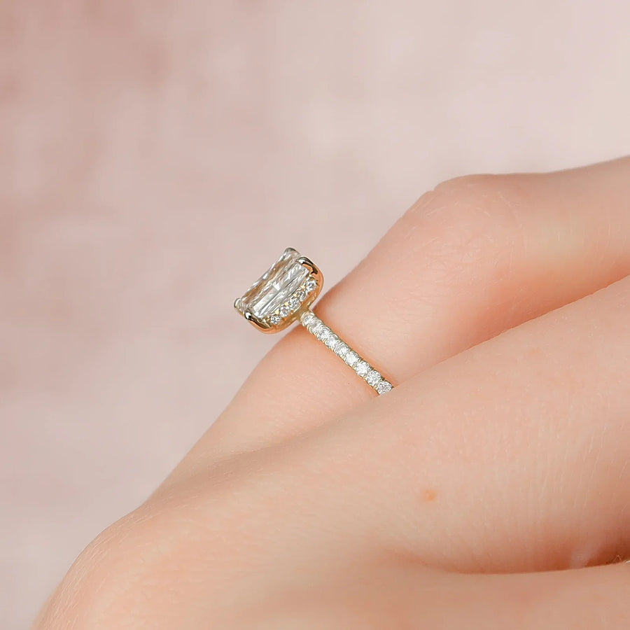  The Pave Kamellie Radiant Moissanite Ring 14k Yellow Gold 004 Final