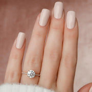 The Pave Kamellie Round Moissanite Ring 18k Rose Gold 003