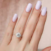  The Pave Kamellie Round Moissanite Ring 18k Yellow Gold 003