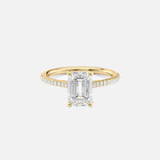  The Pave Lexie Emerald Lab Diamond Ring 18k Yellow Gold 001