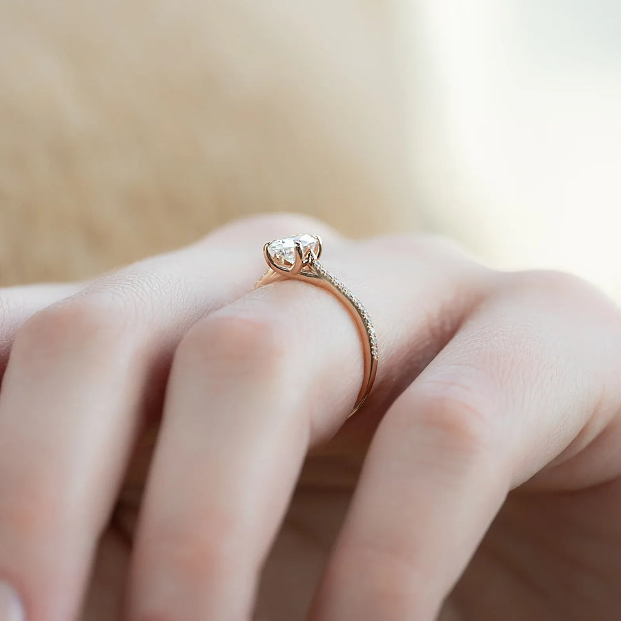  The Pave Lexie Oval Moissanite Ring 14k Rose Gold 004 Final