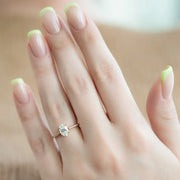  The Pave Lexie Oval Moissanite Ring 18k Rose Gold 003