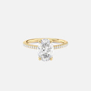  The Pave Lexie Oval Moissanite Ring 18k Yellow Gold 001