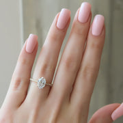  The Pave Lexie Oval Moissanite Ring 18k Yellow Gold 003