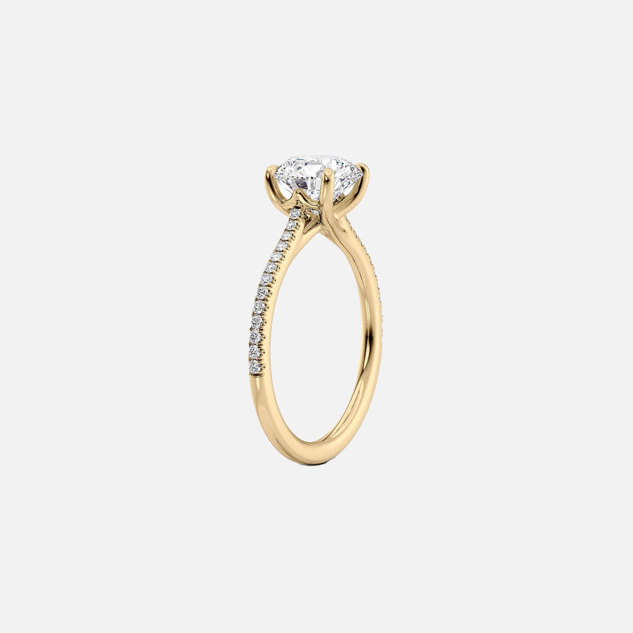  The Pave Lexie Pear Lab Diamond Ring 14k Yellow Gold 002