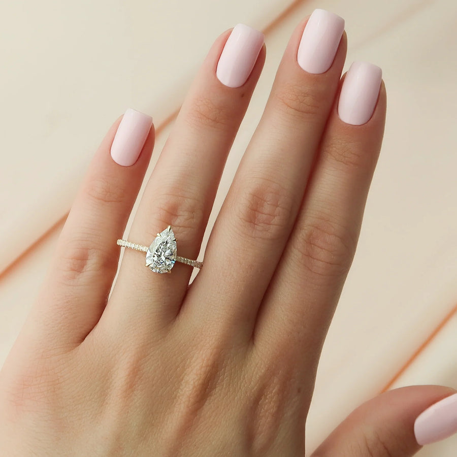  The Pave Lexie Pear Lab Diamond Ring 14k Yellow Gold 004 Final