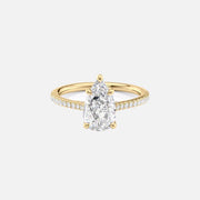  The Pave Lexie Pear Lab Diamond Ring 18k Yellow Gold 001