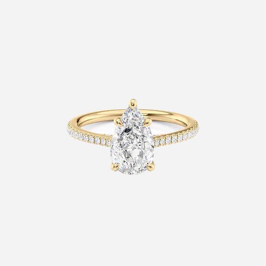  The Pave Lexie Pear Lab Diamond Ring 18k Yellow Gold 001