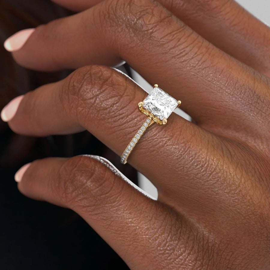  The Pave Lexie Princess Lab Diamond Ring 14k Yellow Gold 005 Final