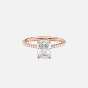  The Pave Lexie Radiant Lab Diamond Ring 14k Rose Gold 001