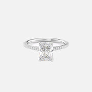  The Pave Lexie Radiant Lab Diamond Ring 18k White Gold 001