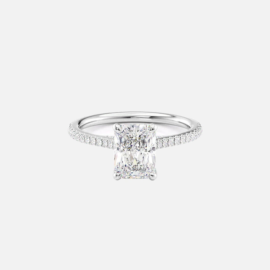 The Pave Lexie Radiant Lab Diamond Ring 18k White Gold 001